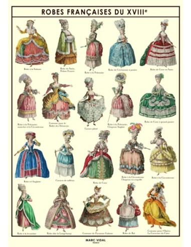 Marc Vidal - 102 - Poster Robes Françaises du XVIIIe in kartonnen koker