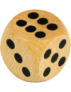 Marc Vidal - 606 -  Grote houten dobbelsteen 4 cm 2