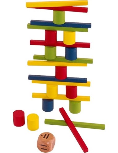 Marc Vidal -  619 -  Jeu de la Tour - mini houten stapelspel